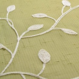 Ländlicher Transparenter Vorhang, Maßgefertigt, Vorhang, Atmungsaktiv, Blätterstickerei, Wohnzimmer