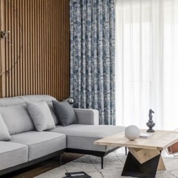 Ländlicher Stil Baumwollleinen Vorhang Maßgefertigt Vorhang Halbverdunkelnd Bedruckt Schlafzimmer Erkerfenster