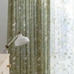 Verdunkelungsvorhang Aus Baumwolle Und Leinen, Maßgefertigt, Vorhang Mit Amerikanischem Druck, Atmungsaktiv, Fensterpaneel, Schlafzimmer