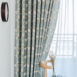 Modern Max Verdunkelungsvorhang, Maßgefertigt, Vorhang Mit Grünem Blattmuster, Für Schlafzimmer