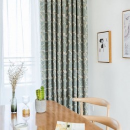 Modern Max Verdunkelungsvorhang, Maßgefertigt, Vorhang Mit Grünem Blattmuster, Für Schlafzimmer