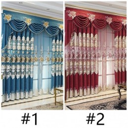 Chenille-Vorhang Nach Maß, Vorhang Mit Stickerei, Blumenmuster, Fensterbehandlung