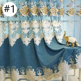 Chenille-Vorhang Nach Maß, Vorhang Mit Stickerei, Blumenmuster, Fensterbehandlung