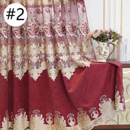 Chenille-Vorhang Nach Maß, Vorhang Mit Stickerei, Blumenmuster, Fensterbehandlung