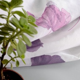 Moderner Minimalistischer Voile-Vorhang, Maßgefertigt, Vorhang Mit Lotusblatt-Muster, Lila, Für Schlafzimmer