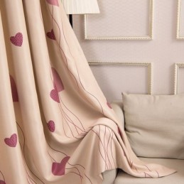 Fensterpaneel Mit Herz-Print, Raumverdunkelungsvorhänge Für Wohnzimmer, Schlafzimmer
