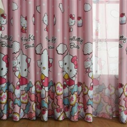 Verdunkelungsvorhänge Für Kinder Mit Katzen-Aufdruck, Hübscher Fenstervorhang Für Mädchenschlafzimmer, Maßgefertigter Vorhang