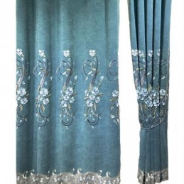 Chenille-Vorhang, Maßgardine, Moderne Blumenstickerei