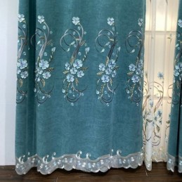 Chenille-Vorhang, Maßgardine, Moderne Blumenstickerei