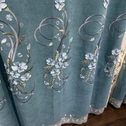 Chenille-Vorhang, Maßgardine, Moderne Blumenstickerei