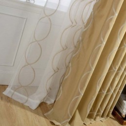 Moderner Atmungsaktiver Transparenter Vorhang, Maßgeschneiderter Vorhang, 8-Form-Stickerei, Wohnzimmer
