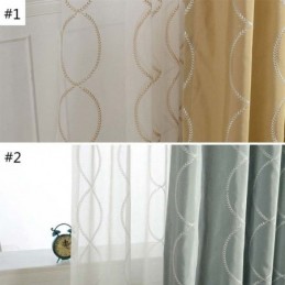 Moderner Atmungsaktiver Transparenter Vorhang, Maßgeschneiderter Vorhang, 8-Form-Stickerei, Wohnzimmer