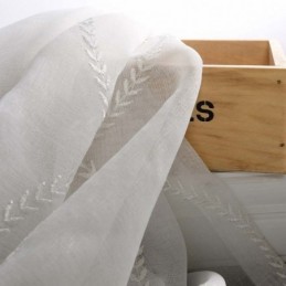 Moderner Atmungsaktiver Transparenter Vorhang, Maßgeschneiderter Vorhang, 8-Form-Stickerei, Wohnzimmer