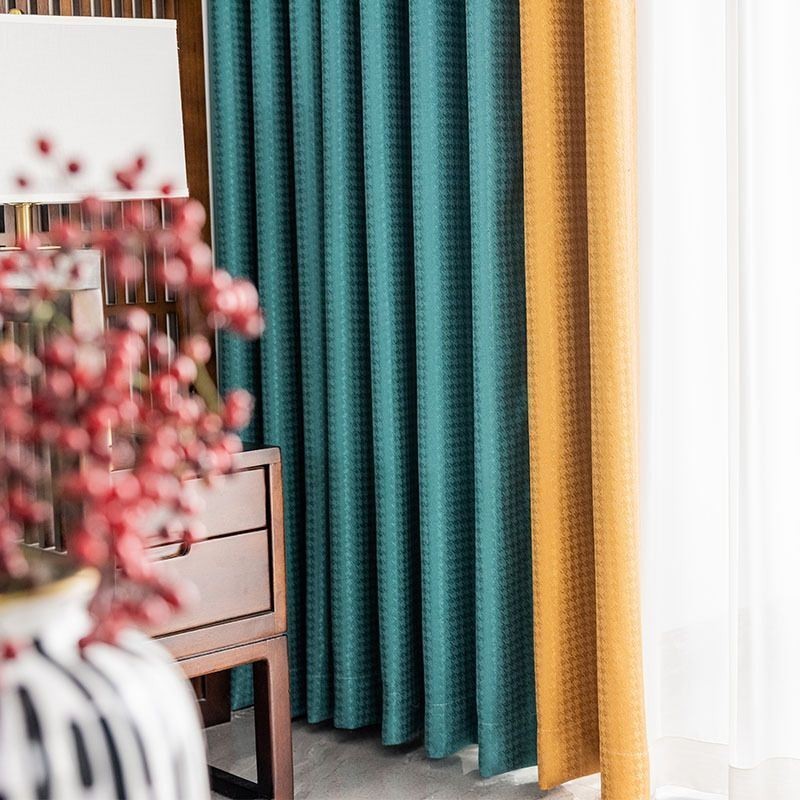 Hahnentritt-Jacquard-Vorhang, Maßgefertigt, Vorhang, Verdunkelung Für Wohnzimmer, Schlafzimmer