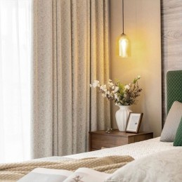 Elegante Verdunkelungsvorhänge Mit Blätterdruck Für Das Wohnzimmer