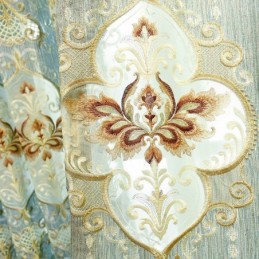 Chenille-Vorhang Nach Maß Vorhang Europa-Stil Stickerei Blume Fenster Behandlung