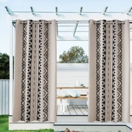 Outdoor-Vorhänge Wasserdichte Vorhänge Mit Geometrischem Druck Für Veranda-Pavillon