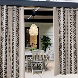 Outdoor-Vorhänge Wasserdichte Vorhänge Mit Geometrischem Druck Für Veranda-Pavillon