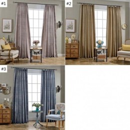 Retro Halbverdunkelungsvorhang, Maßgefertigter Vorhang, Präzisions-Jacquard, Wohnzimmer