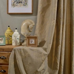 Retro Halbverdunkelungsvorhang, Maßgefertigter Vorhang, Präzisions-Jacquard, Wohnzimmer