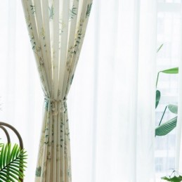 Tropische Bedruckte Verdunkelungsvorhänge Grüne Blätter Vorhang Maßgeschneiderter Vorhang Für Schlafzimmer