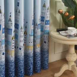 New Castle Gedruckt Vorhänge Europäischen Fenster Vorhänge Für Wohnzimmer