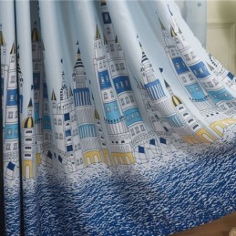 New Castle Gedruckt Vorhänge Europäischen Fenster Vorhänge Für Wohnzimmer