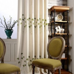 Moderne Gardine Nach Maß Gardine Baumwolle Leinen Frische Blätter Stickerei