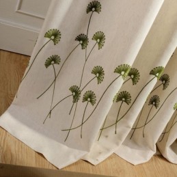 Moderne Gardine Nach Maß Gardine Baumwolle Leinen Frische Blätter Stickerei