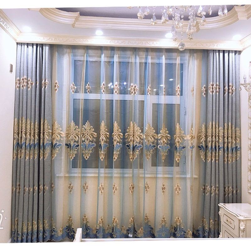 Chenille-Vorhang Nach Maß Vorhang Europa-Stil Fensterbehandlung