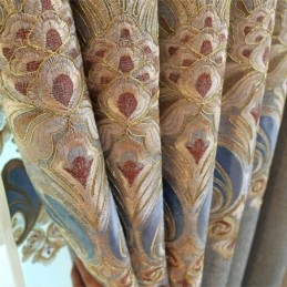 Chenille-Vorhang Nach Maß Vorhang Europa-Stil Fensterbehandlung
