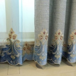 Chenille-Vorhang Nach Maß Vorhang Europa-Stil Fensterbehandlung