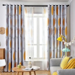 Verdunkelungsvorhang Nach Maß Vorhang Nordischer Blätterdruck Fenster