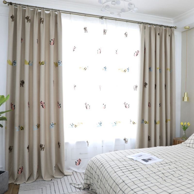 Verdunkelungsvorhang Nach Maß Vorhang Kätzchen Stickerei Schlafzimmer