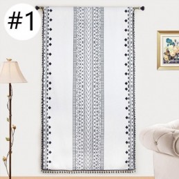 Geometrische Druck Vorhänge Halb Blackout Quaste Baumwolle Leinen Drape Für Wohnzimmer
