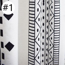 Geometrische Druck Vorhänge Halb Blackout Quaste Baumwolle Leinen Drape Für Wohnzimmer