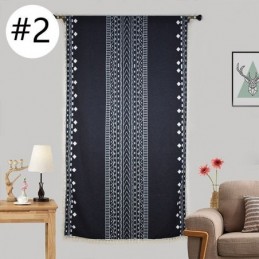 Geometrische Druck Vorhänge Halb Blackout Quaste Baumwolle Leinen Drape Für Wohnzimmer