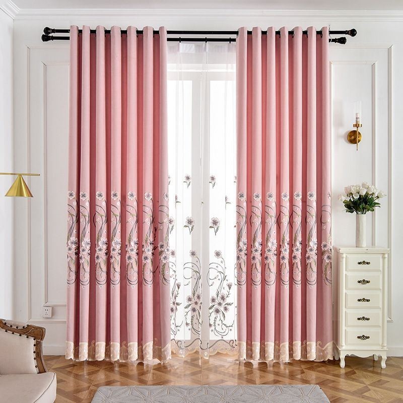 Chenille-Vorhang, Maßgardine, Moderne Blumenstickerei