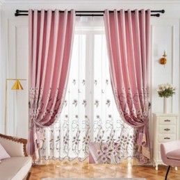 Chenille-Vorhang, Maßgardine, Moderne Blumenstickerei