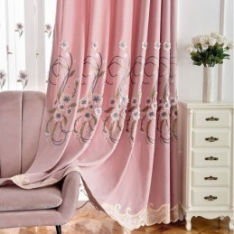 Chenille-Vorhang, Maßgardine, Moderne Blumenstickerei