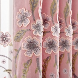Chenille-Vorhang, Maßgardine, Moderne Blumenstickerei