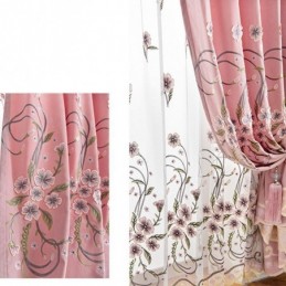 Chenille-Vorhang, Maßgardine, Moderne Blumenstickerei