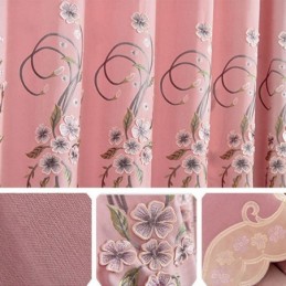 Chenille-Vorhang, Maßgardine, Moderne Blumenstickerei