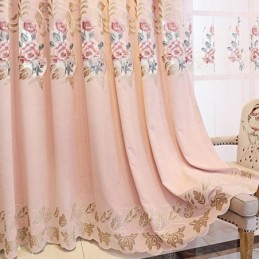 Home Vorhang Maßgefertigter Vorhang Im Europäischen Stil Mit Blumenstickerei