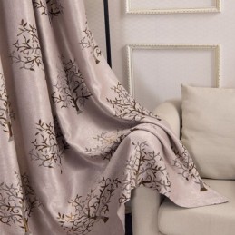 Moderne Verdunkelungsvorhänge Baum Jacquard Schatten Stoff Vorhänge