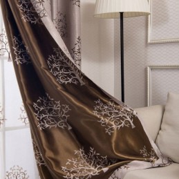 Moderne Verdunkelungsvorhänge Baum Jacquard Schatten Stoff Vorhänge