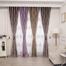 Moderne Verdunkelungsvorhänge Baum Jacquard Schatten Stoff Vorhänge