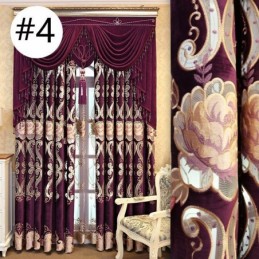 Chenille-Vorhang, Maßgefertigt, Vorhang Im Europäischen Stil, Blumenstickerei