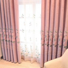 Chenille-Vorhang, Maßgardine, Moderne Blumenstickerei