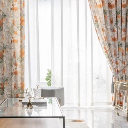 Moderne Gardine Nach Maß Gardine Blumen Druck Home
